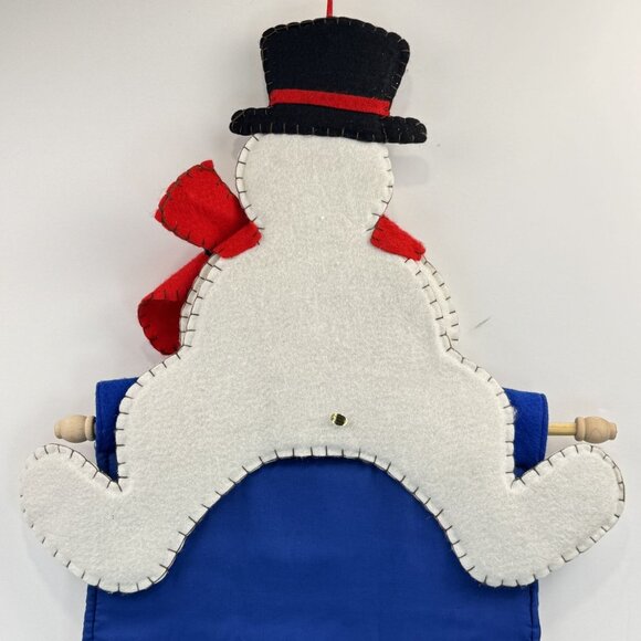 Vintage Snowman Let It Snow Advent Calendar Wall Hanging Christmas Felt Plush - Picture 6 of 11